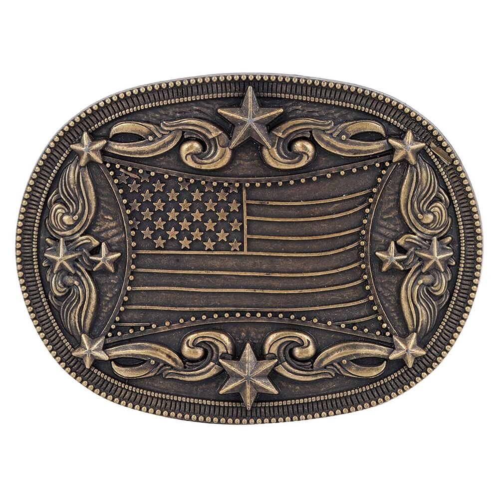 5436 Vintage Belt Buckle Western Cowboy Rodeo American Flag Belt Buckles